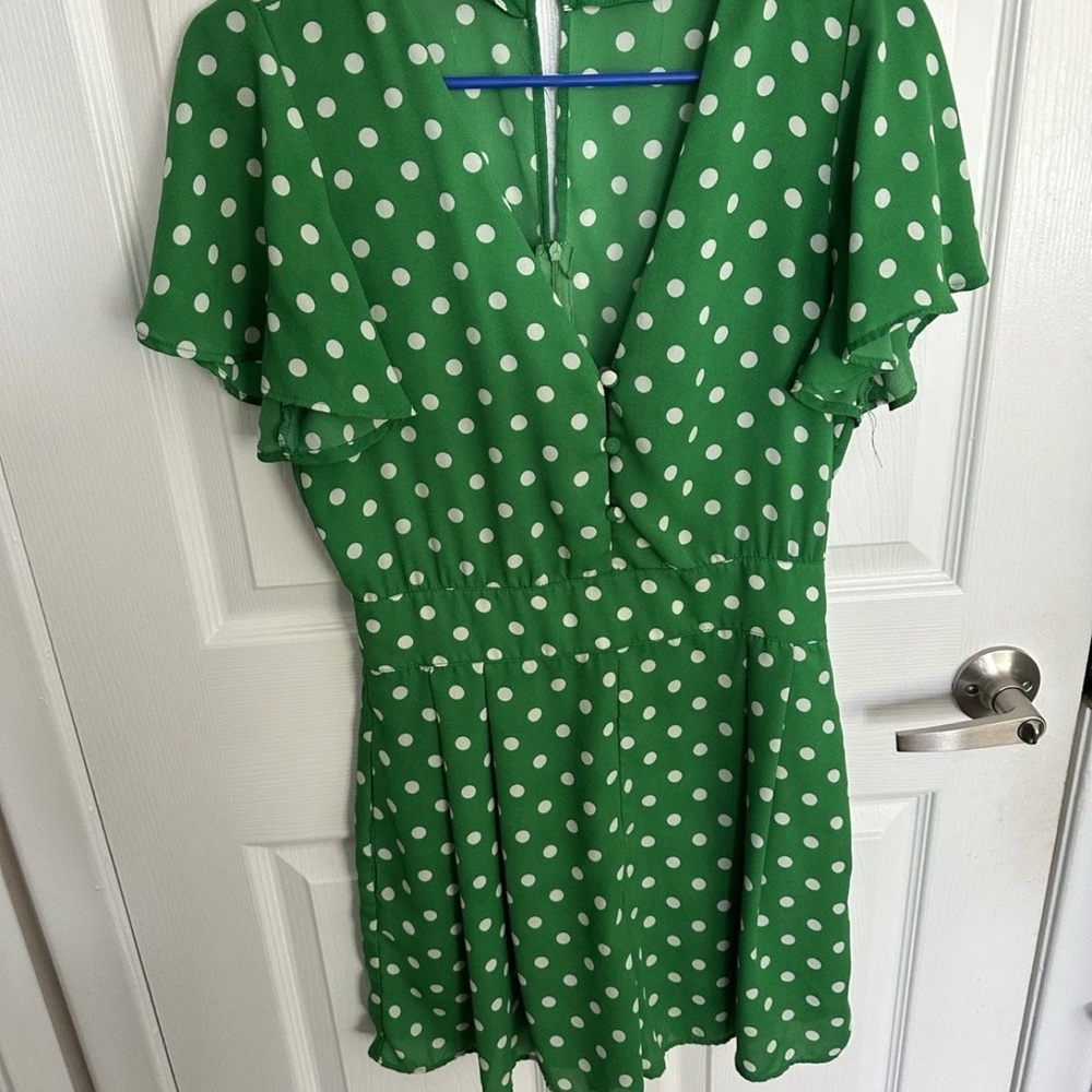 Zara Green Dress with White Dots